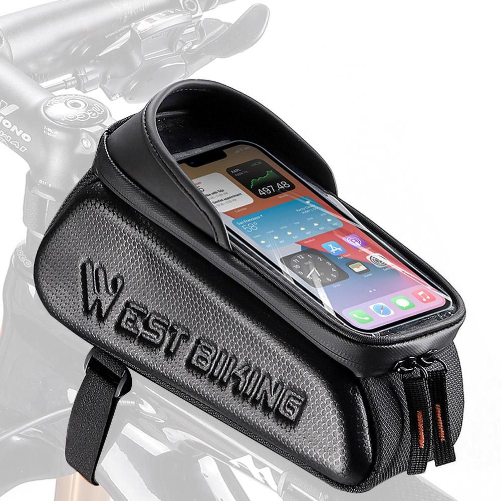 Waterproof Bicycle Bag Bike Frame Fronttube Bag Touchscreen Mobilephone Bag Double Zipper Cycling Bag Road Bike Accessories
