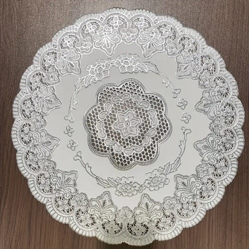Round Placemat Non-slip Mat - Silver - 6pcs
