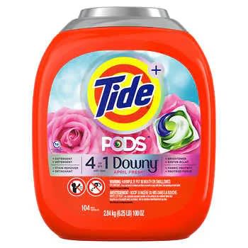 Pods With Downy, Liquid Laundry Detergent Pacs, April Fresh - 104-counts
