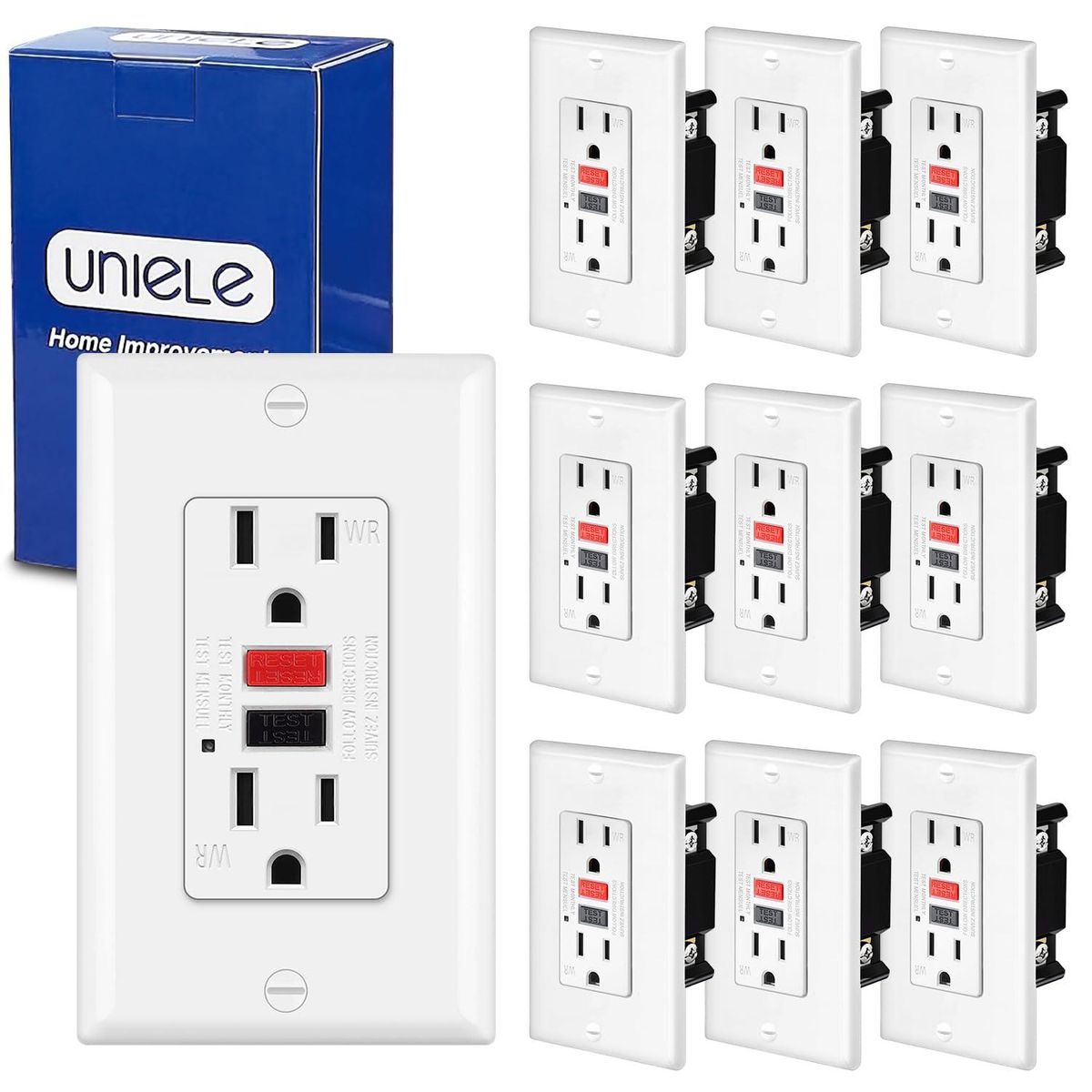 10PCS 15 Amp WR Outdoor GFCI Receptacle Outlet Weather-Resistant GFI 5-20R Ground Fault Circuit Interrupter  ETL Listed