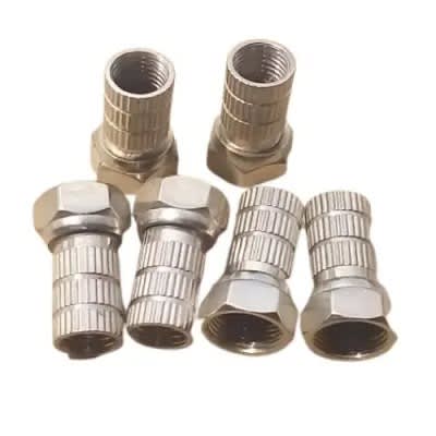 Satellite Signal Line Connector - F Connector For Coaxial Cable - 100 Pieces