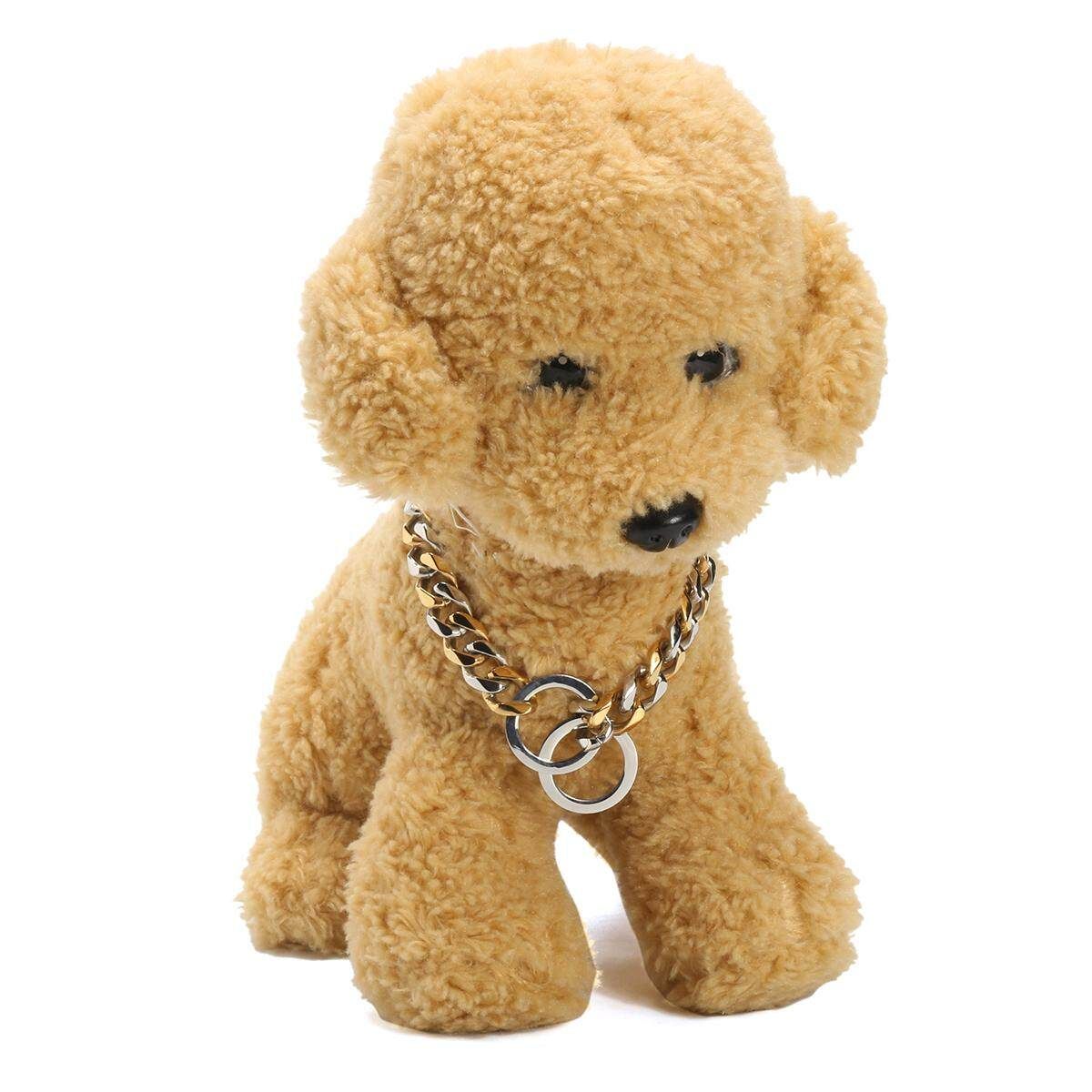 15mm Silver&Gold Tone Cut Curb Cuban 316L Stainless Steel Dog Chain Pet Collar Twenty-four