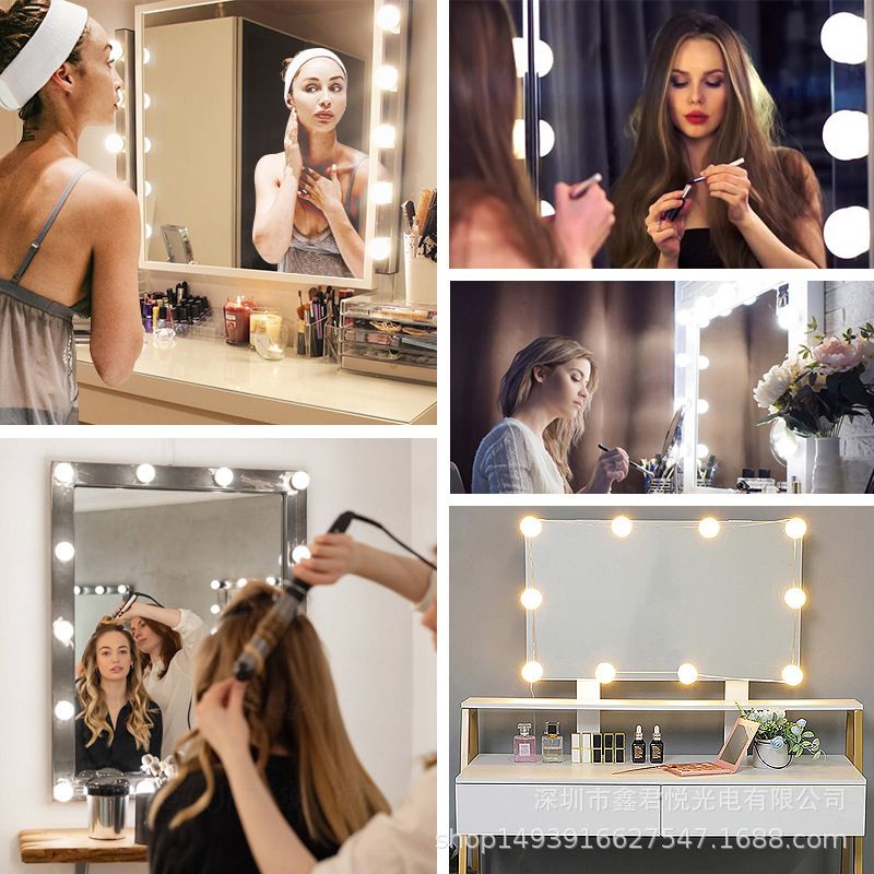 3 Mode USB LED Vanity Make Mirror Lamp 12 Bulbs Makeup Light