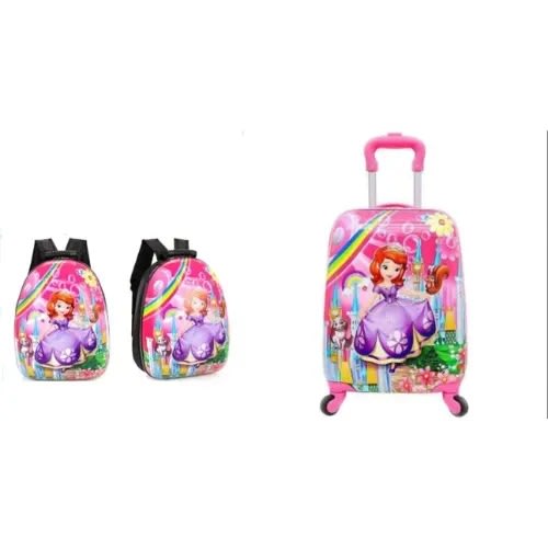2pcs/ Set Frozen Child School Bag Luggage Suitcase 18