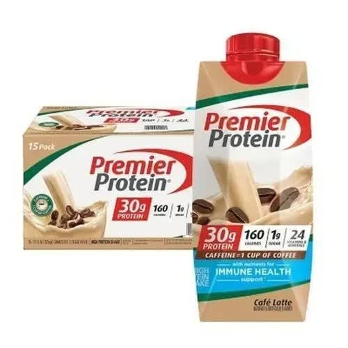 Premier Protein High Protein Shake Cafe Latte - Pack Of 15 - 30g