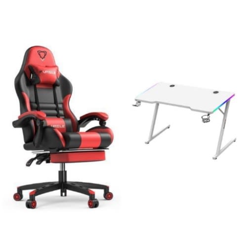 Office Set Of Chair & Table Red