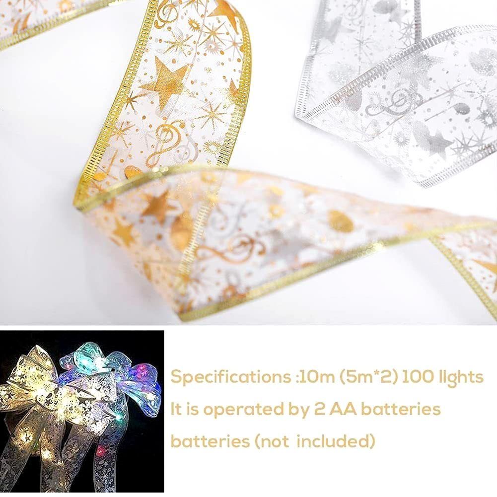Christmas Ribbon Fairy Light Battery Operated Led Christmas