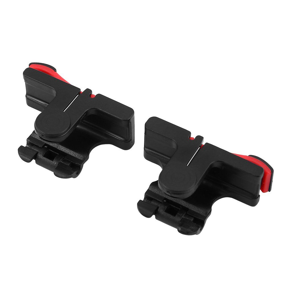 2Pcs Portable C9 Quick Shooting Game Triggers Physical Button Assist Tool-black & Red