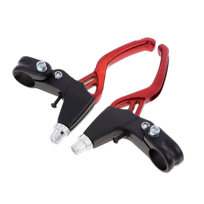 1 Pair Brake Levers 2-finger Mountain Bike BMX MTB V-Brake Fit Red