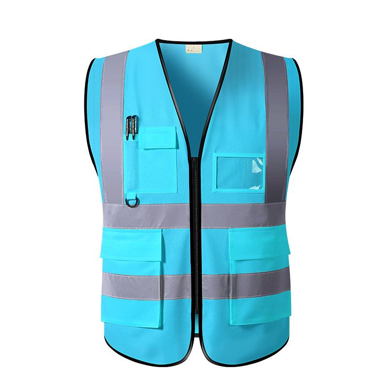 Reflective Vest For Men Motorcycle Safety Vest-Sky Blue