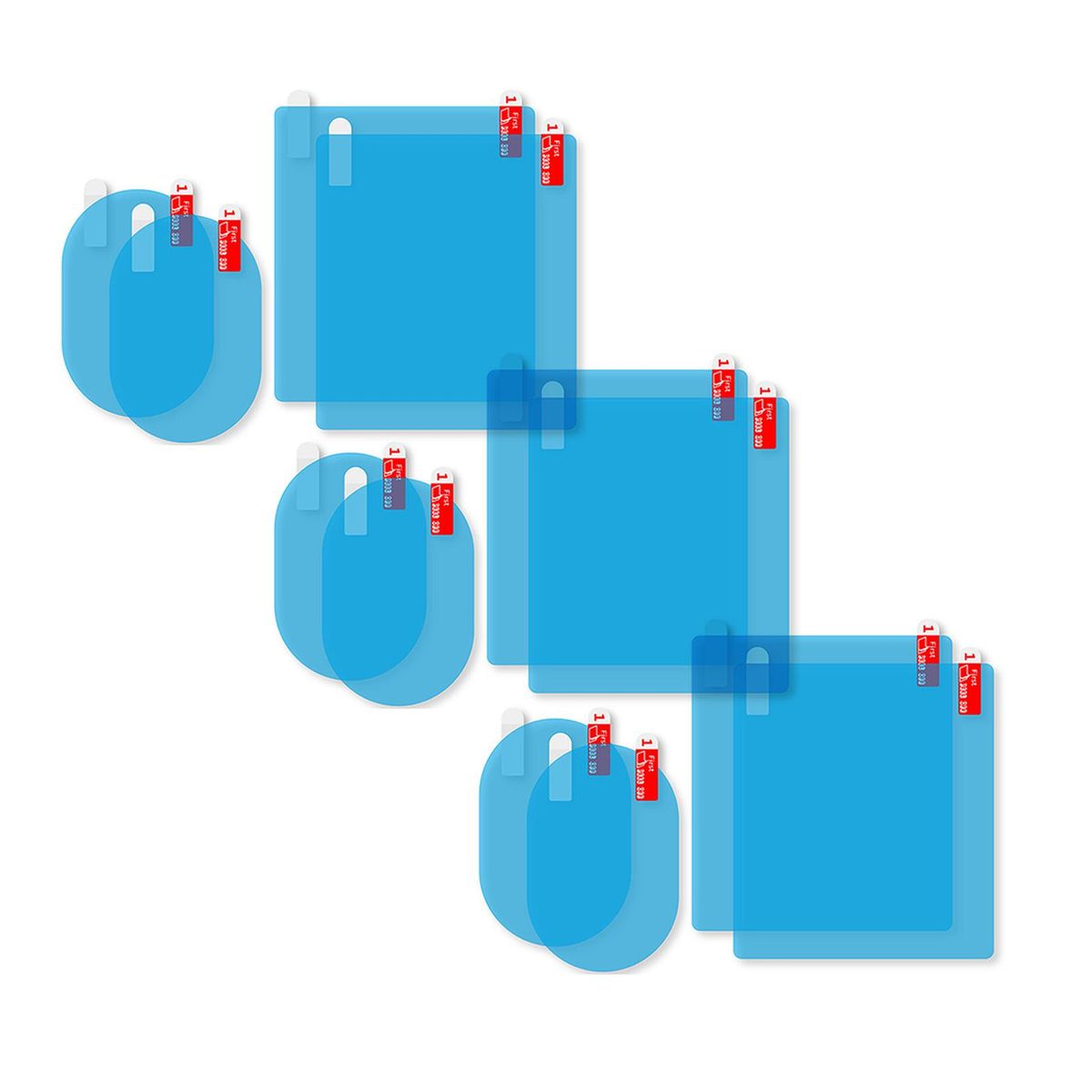 Car Rearview Mirror Film 12pcs Side Windows Rainproof Film Anti Scratch Anti-glare Fog Proof Micro-nano Coating Protective Sticker Film for Car