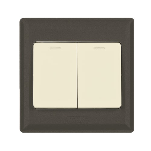 Switch - Advanced Series - 10 Ax - 2 Gangs - 2-way - HWDA2S2B - 250V - Brown