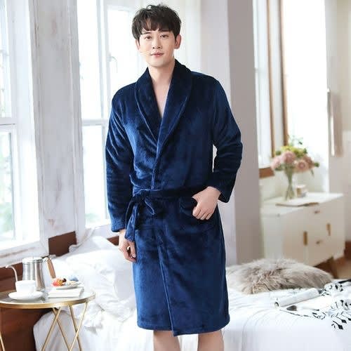 Winter Men Bath Robe - Blue