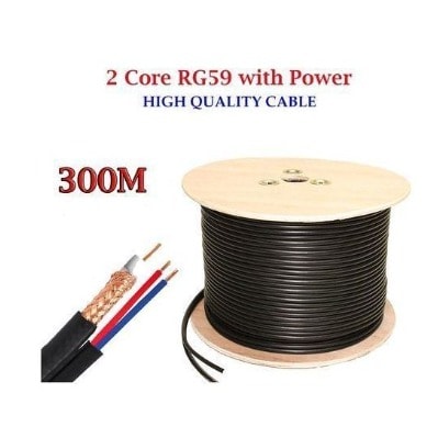 Rg59 Power Cable 2core, Videopower - 300m - 100percent Copper