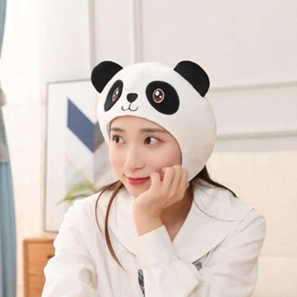 Panda Cartoon Animals Hat Funny Selling Cute Headgear Plush Stuffed Soft Dolls Boys Girl Birthday Gifts Adult Size Hat