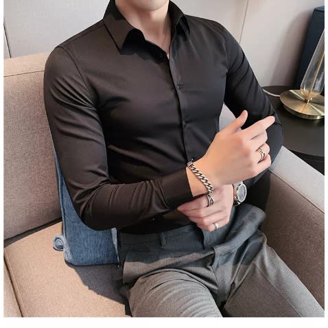 Corporate Long-sleeved Shirt - Black