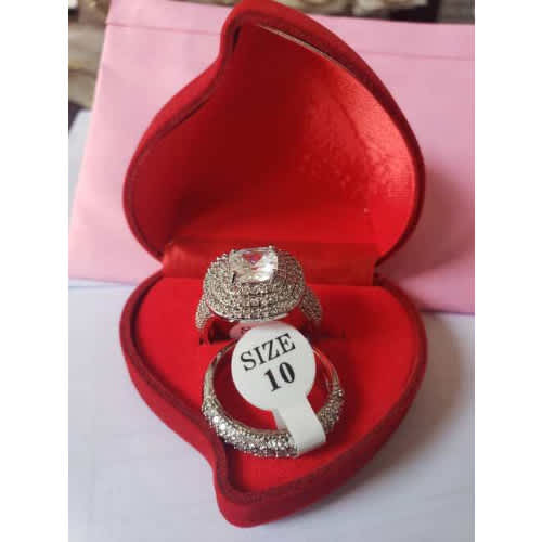 Complete Wedding Ring Set For Couples - Silver