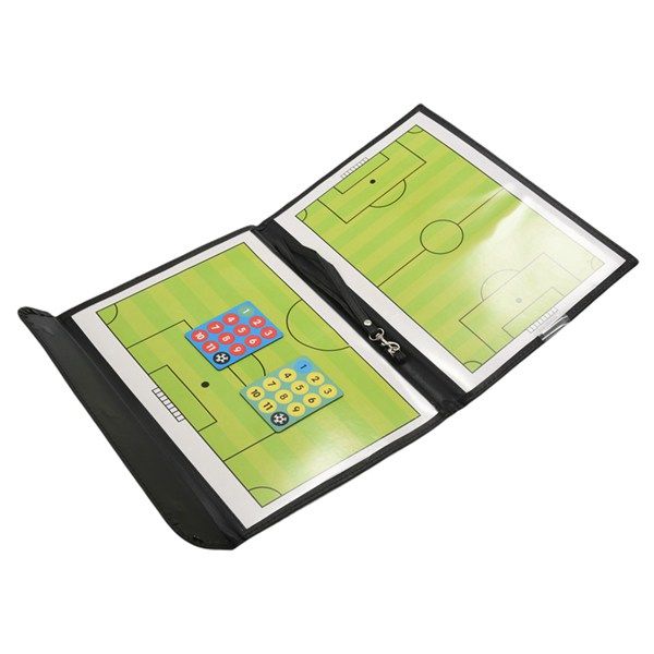 Portable Trainning Assisitant Equipments Football Soccer Tactical Board 2.5 Fold Leather Useful Green Teaching Board