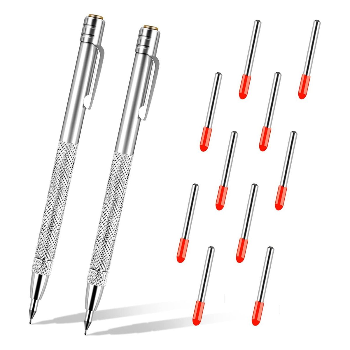 2 Packs Tungsten Carbide Scriber with Magnet with Extra 10 Repment Marking Tip Metal Pen