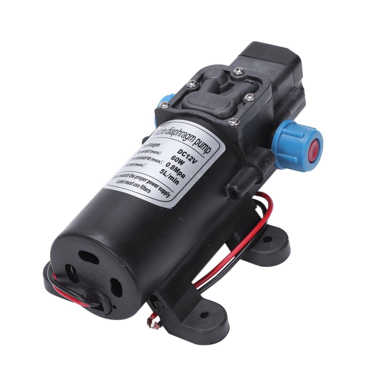 Black DC 12V 60W high-pressure mini membrane water pump