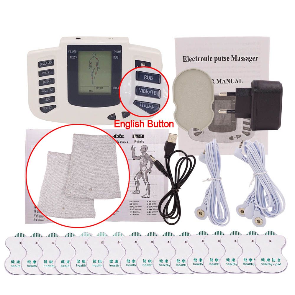 Neck Care For Stimulator Electrical Muscle Health EMS Therapy Tens Body Back Foot Slimming Massager Acupuncture 16 Digital Pads