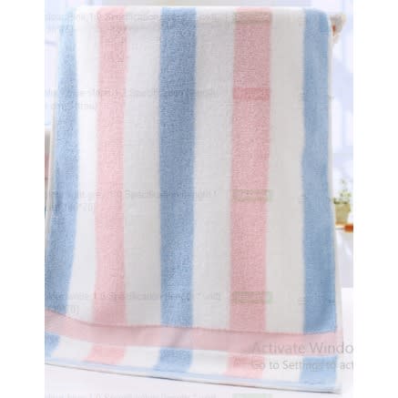 Super Absorbent  Stripped Towels - White Pink Blue( 35x70cm)
