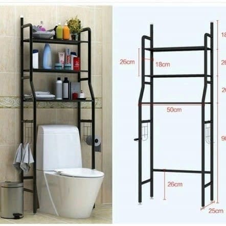 3-tier Over-the-toilet Storage Shelf - Black