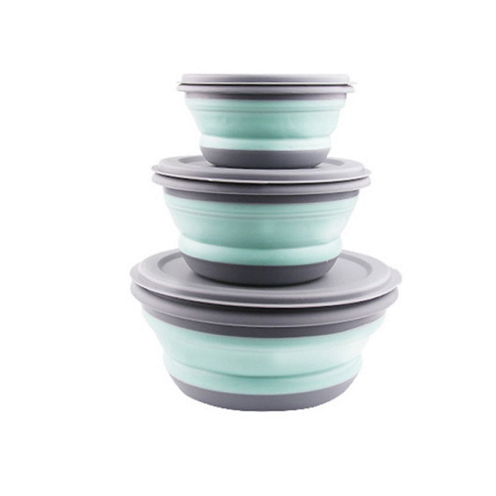 3Pcs/Set Bowl Sets PP+TPR Lunch Folding Bowl Portable