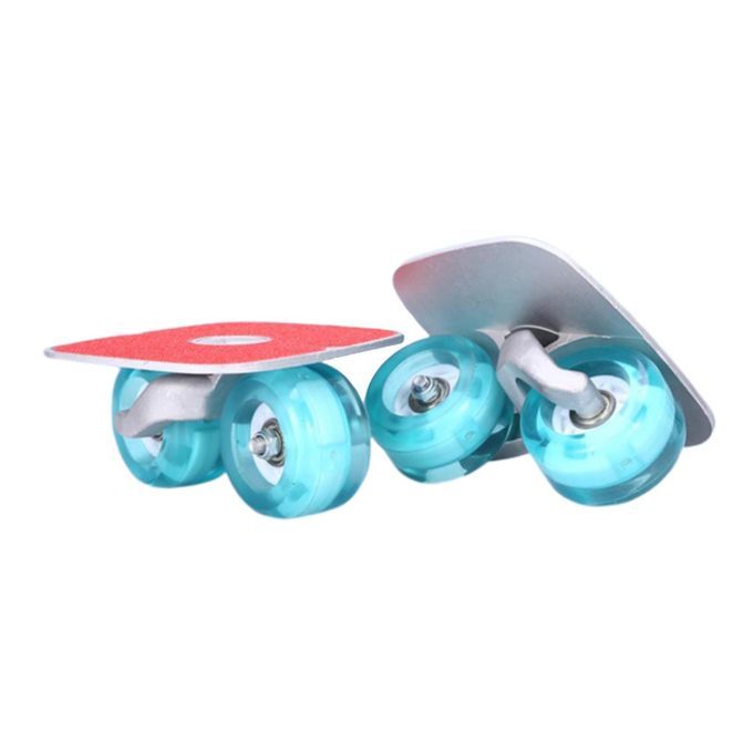 Roller Road  Skates Plate Split Skateboard White Blue Wheels