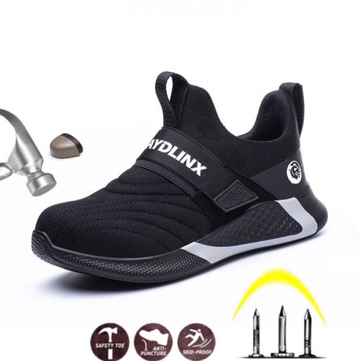 Breathable Mesh Safety Shoes Men Light  Steel Toe Work Boots