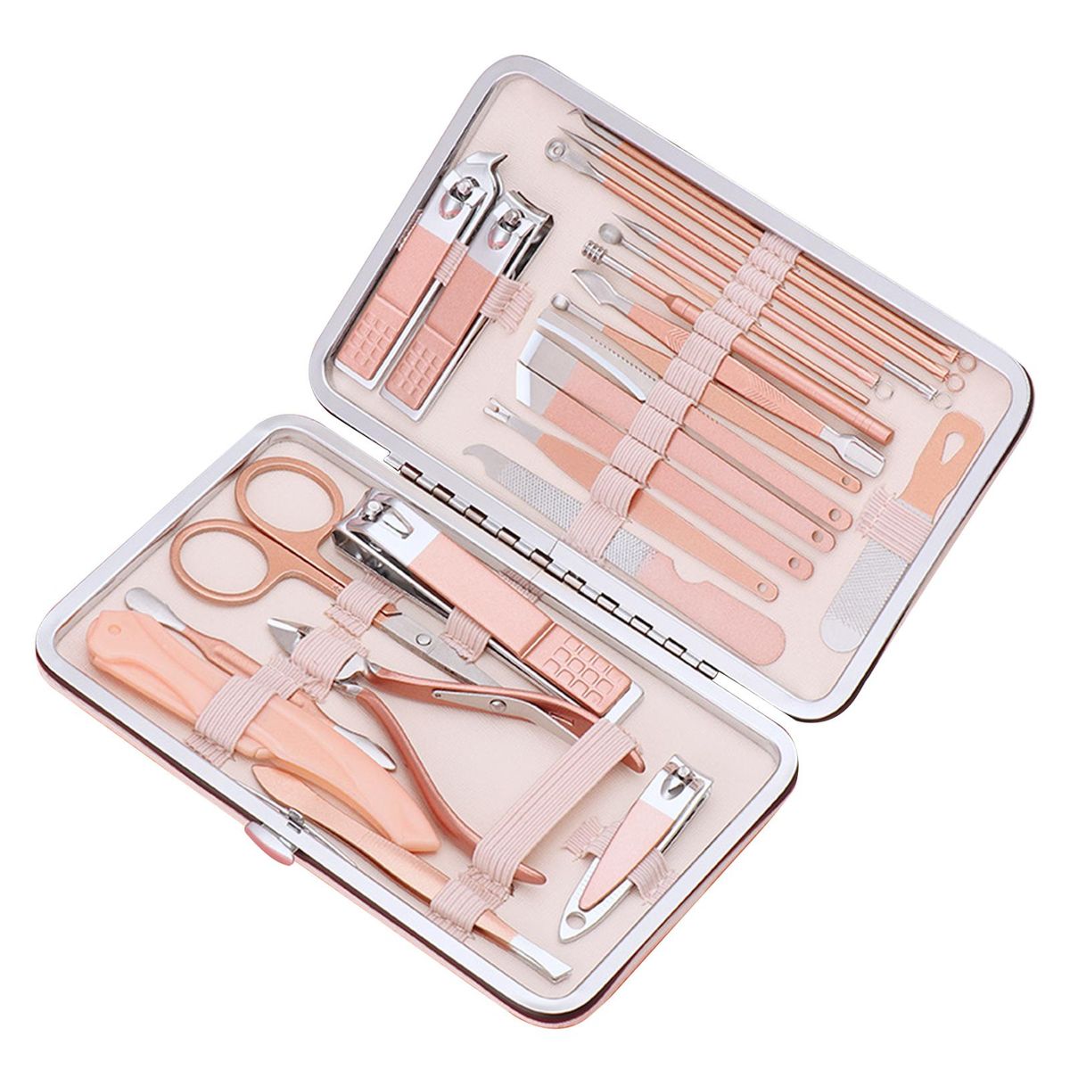 23PCS Manicure Set with Case Professional Pedicure Set Nail Clipper Stainless Steel Salon Grooming Kit for Men Women Parents Elder Patient Travel Nail Care