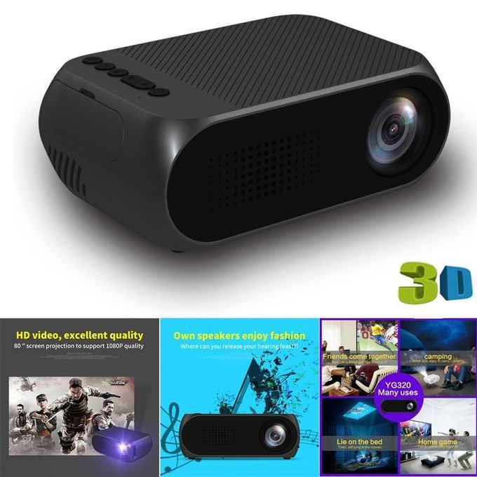 Fashion YG320 Mini Home Theater Cinema TV Portable LED Projector 1080P HDMI/USB/SD/AV