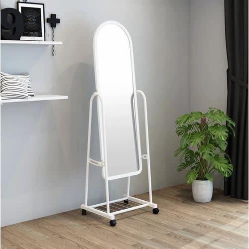 Moveable Standing Dressing Mirror - White