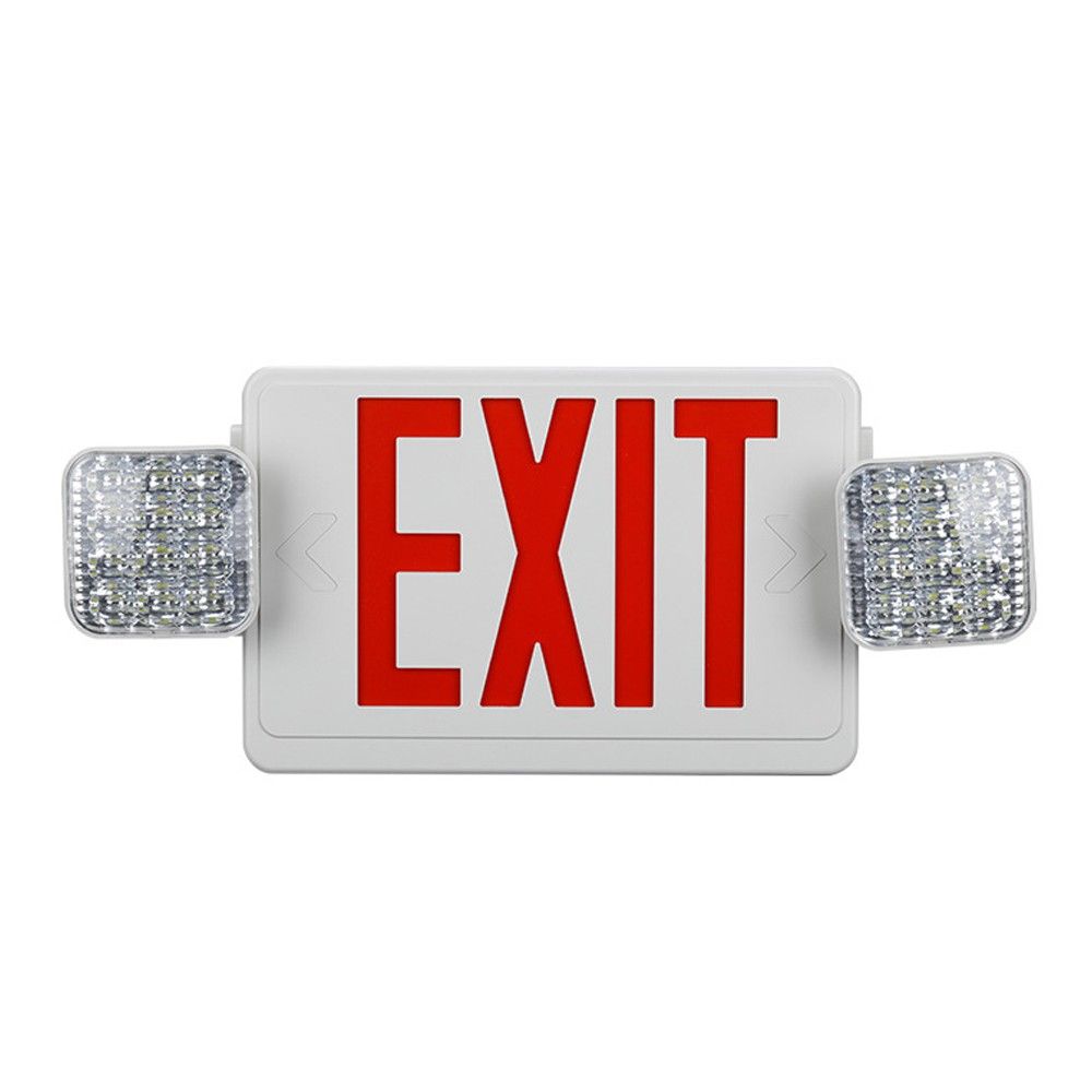 LEDs Exit Sign Emergency Light Two-Head Adjustable Combo