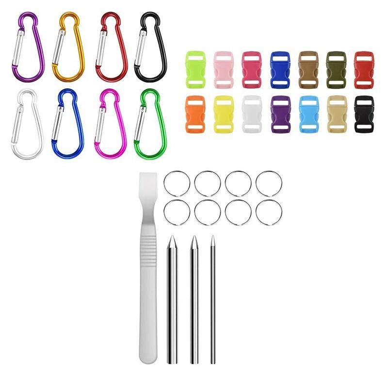 Paracord Set -26 Pcs Multifunctional 550 Nylon Paracord,Includes Rope Buckle and Sewing Needle,for Making DIY Bracelets