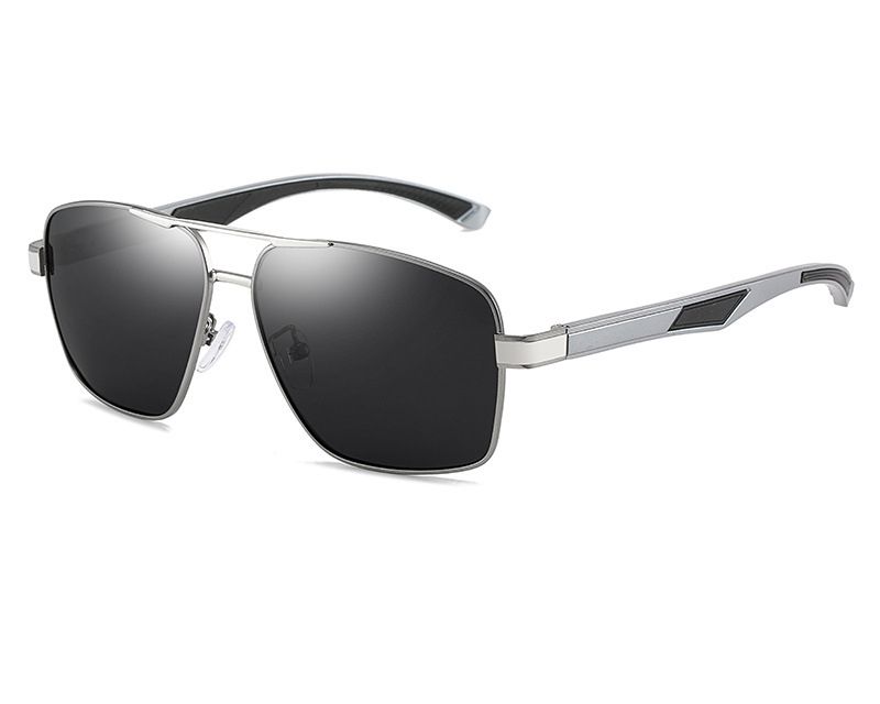 Classic Retro Mens Polarized Sunglasses Men Rectangle Sun Glasses Aluminum Frame