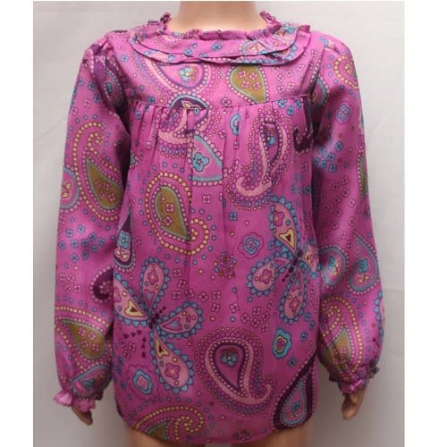 Girls Paisley Blouse - 5-6yrs - Purple