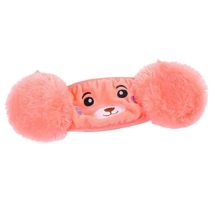 Hildren'S  Artoon  Ute Ear Prote Tion  S Plush Bear Student  S Two-In-One Warm Dust-Proof  -dark Pink