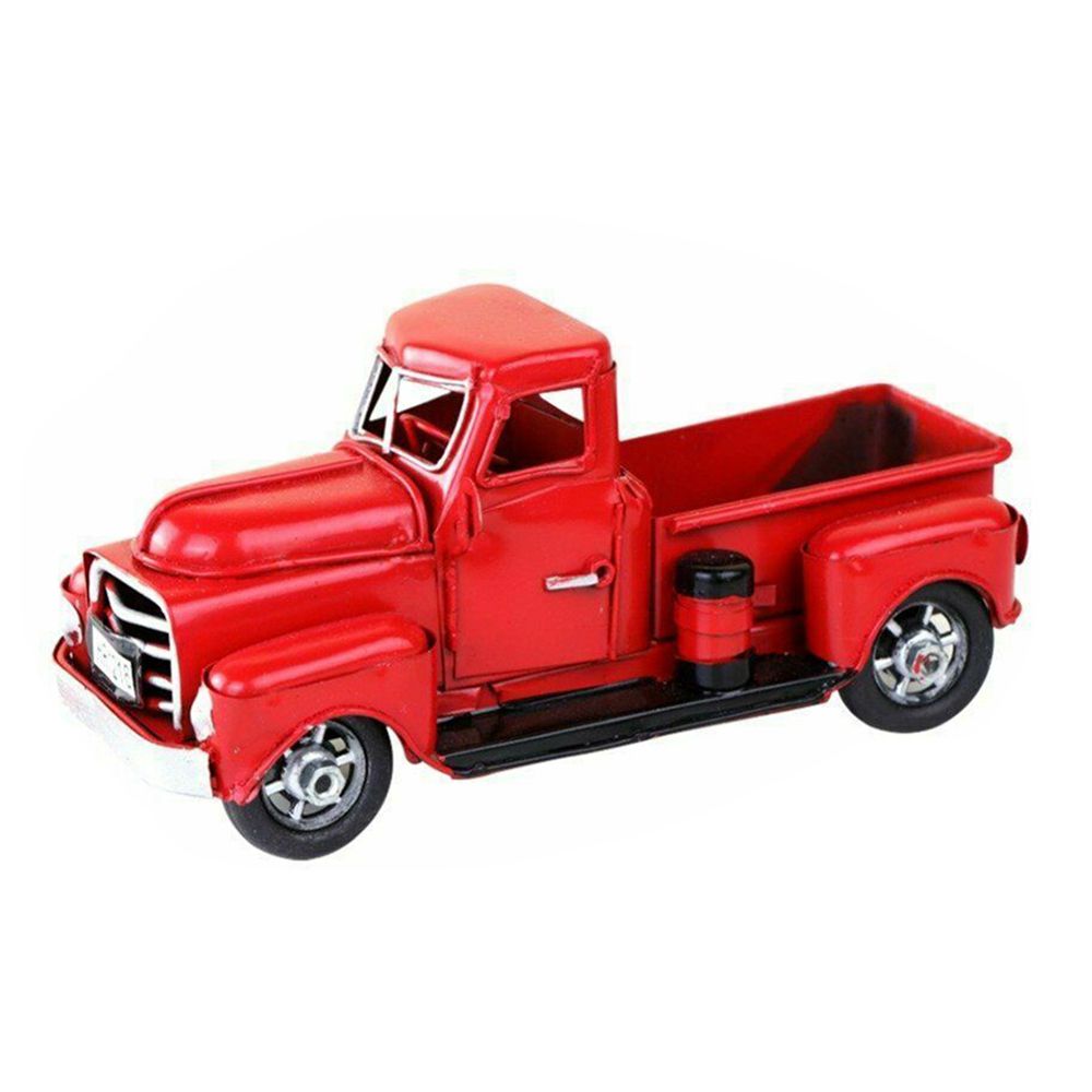 Vintage Metal Classic Rustic Pickup Truck Red Christmas Home