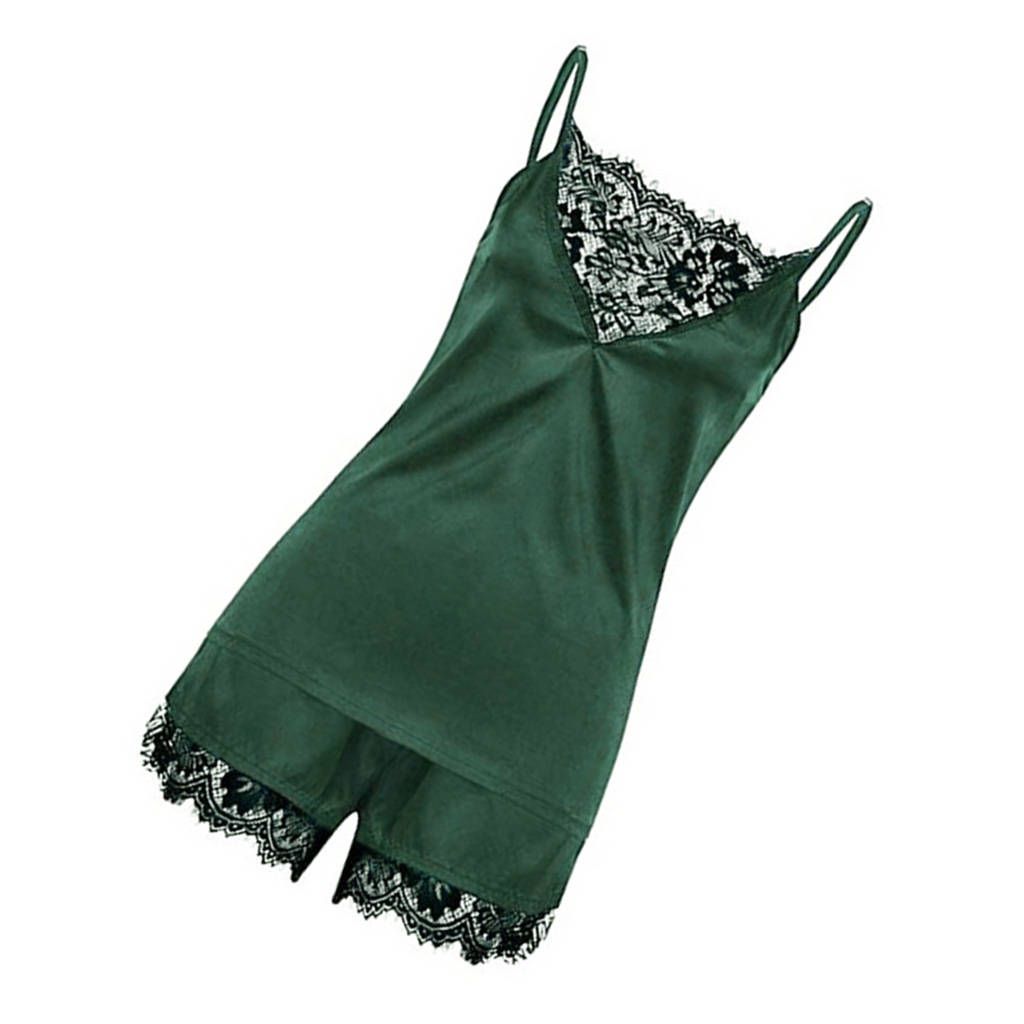 Women Ladies   Satin Sleepwear Cami Top And  Pajama M