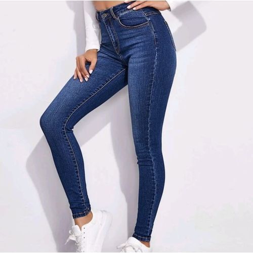 Stock High Waist Skinny Jean- Blue