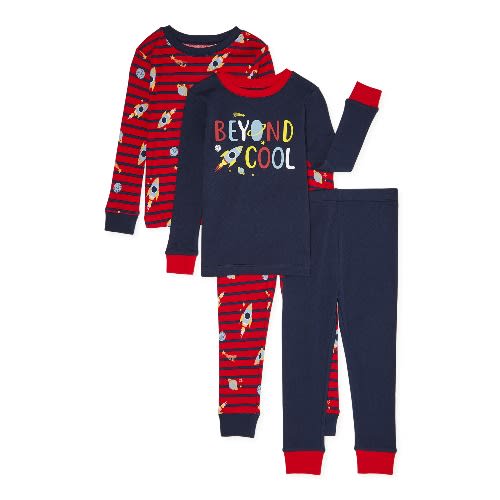 Toddler Boys 4pc Snug Fit Pajamas Set