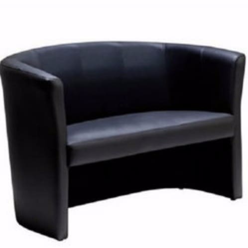 Double Leisure Office Leather Chair - Black