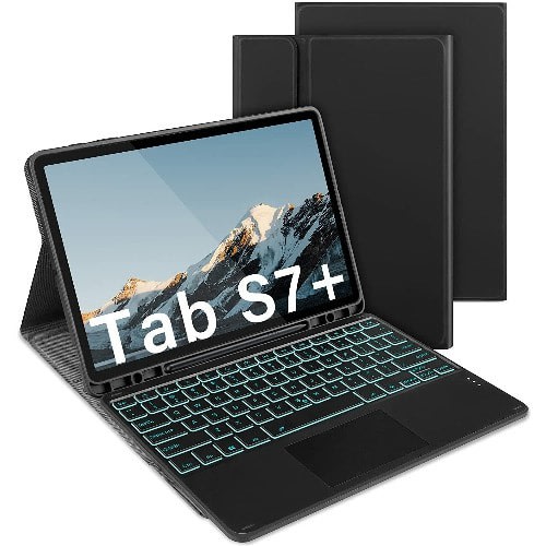 Backlight Keyboard With Mouse Pad Protective Cover For Samsung Tab S7 Plus.