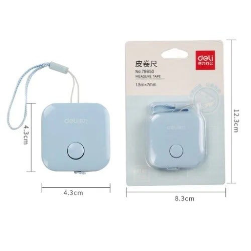 Soft Retractable Mini Clear Marked Tape Measure - White