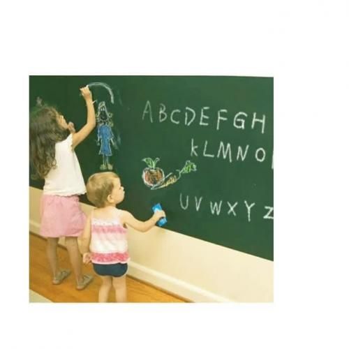 Reuseable Writting  Chalkboard Wall Sticker With 5 Chalk