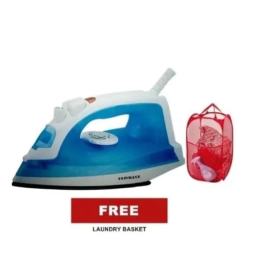 Supper Crown Electric Steam Iron - 1600w + Free Laundry Basket