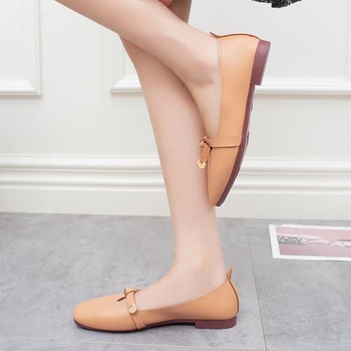 Ladies Fashion Casual Flat Shoes Office Shoes-Khaki