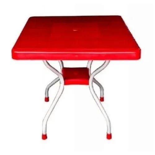 Iron Legs Table - Red