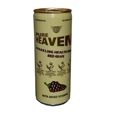Pure Heaven Sparkling Red Grape Drink Can - 275ml - 24 Cans